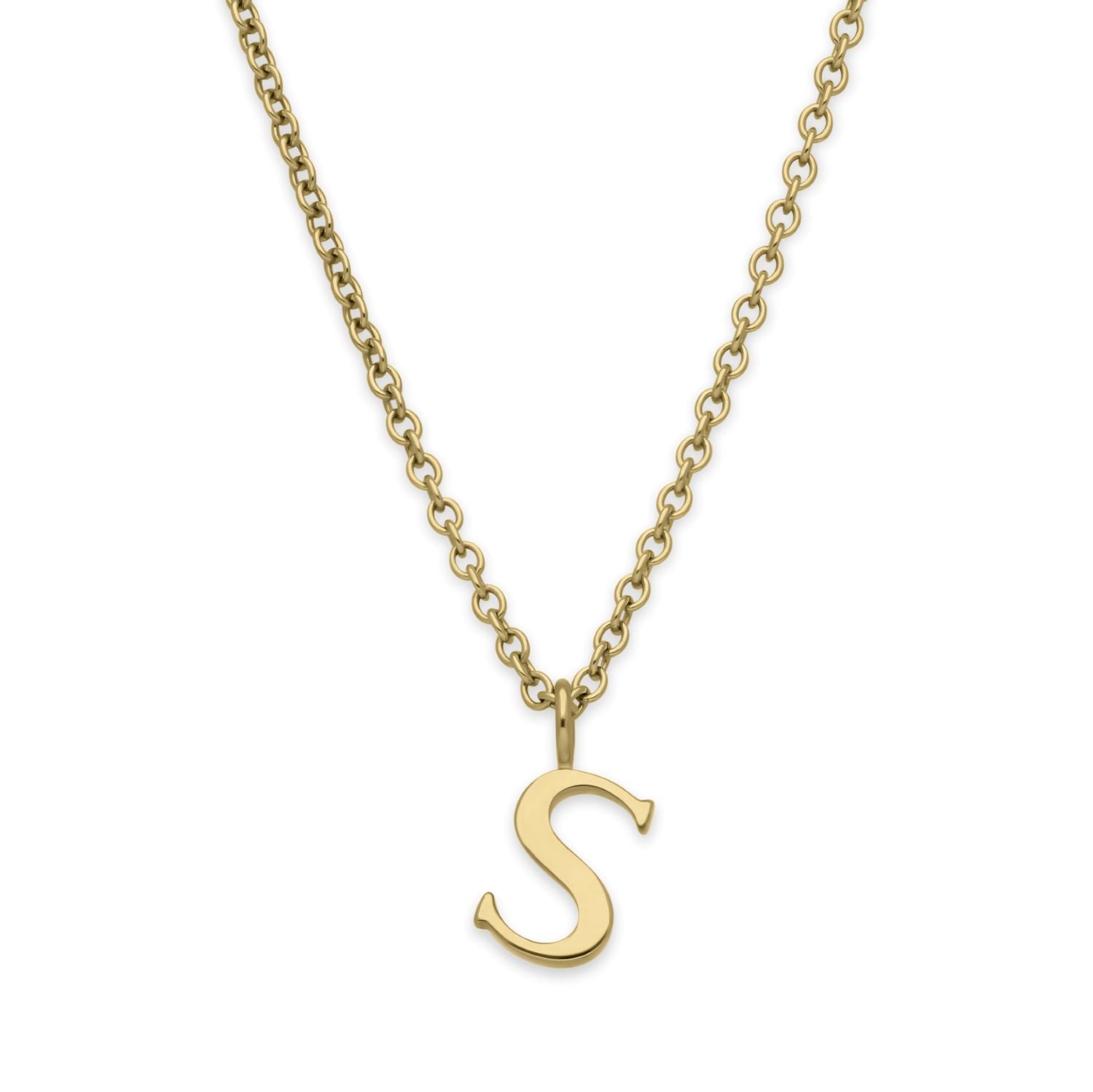 EC One  Letter recycled Gold Necklace made in our London B Corp workshop