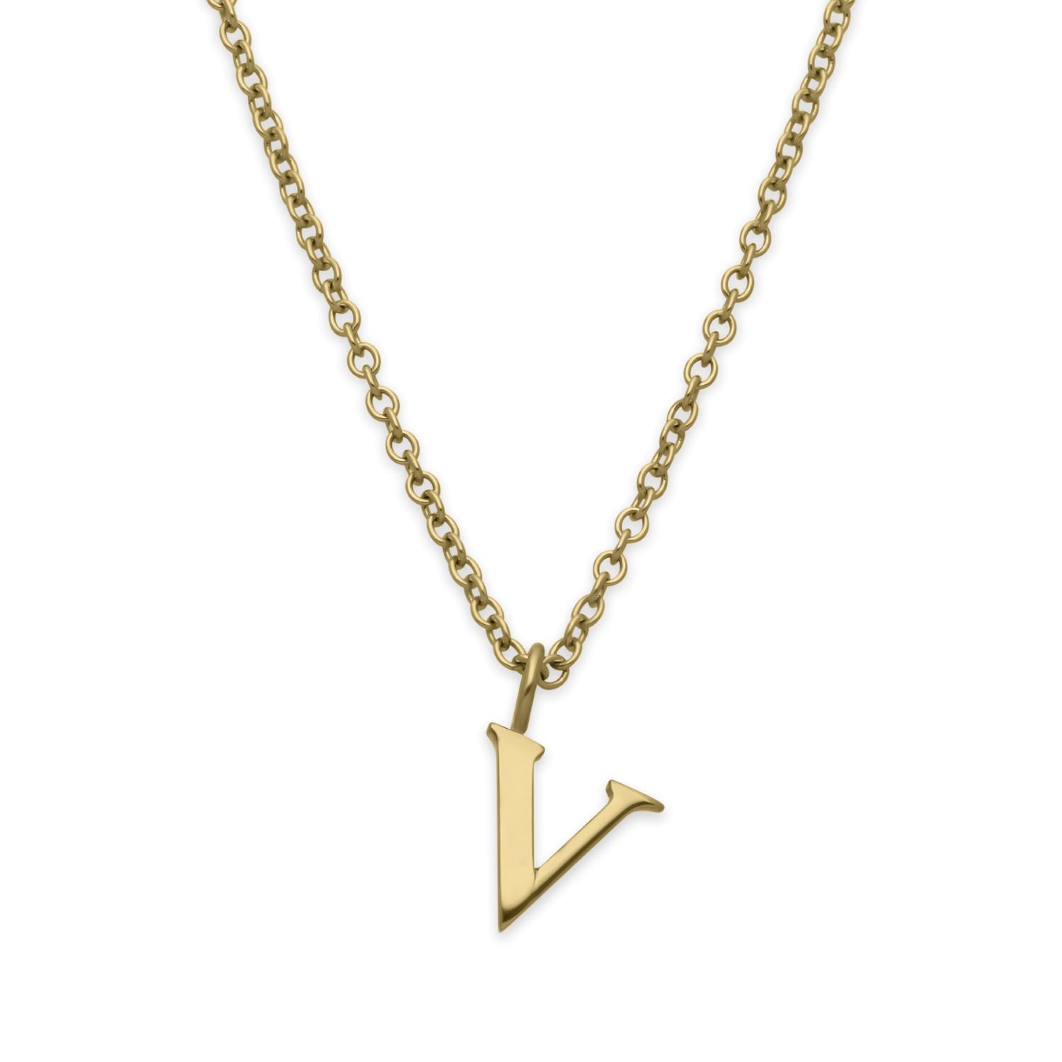 EC One  Letter recycled Gold Necklace made in our London B Corp workshop