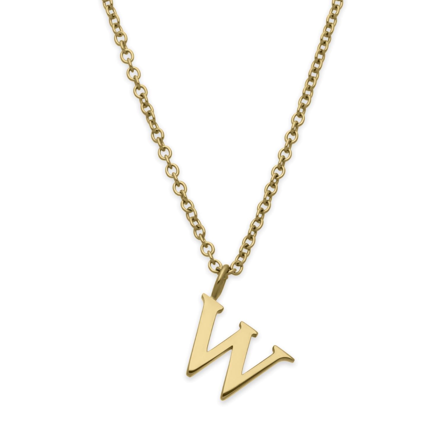 EC One  Letter recycled Gold Necklace made in our London B Corp workshop