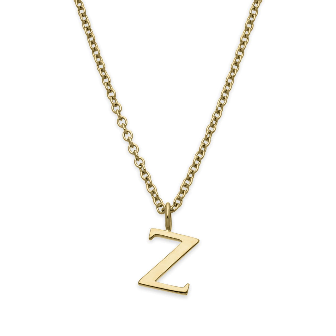 EC One  Letter recycled Gold Necklace made in our London B Corp workshop