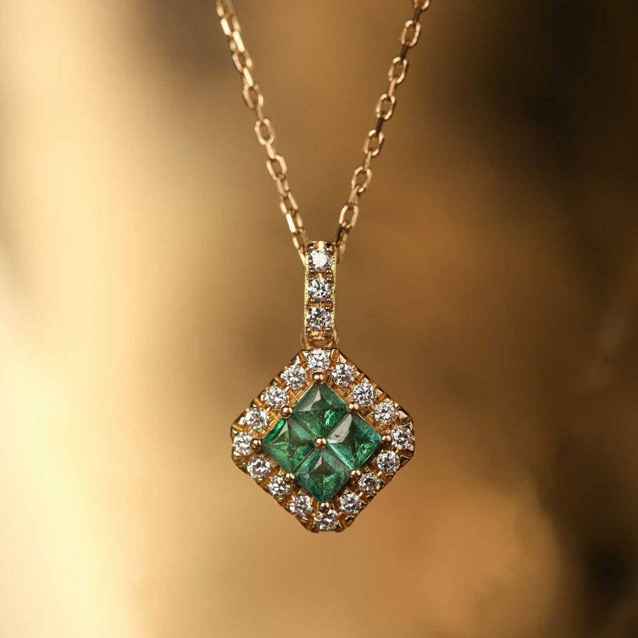 Square deals emerald necklace