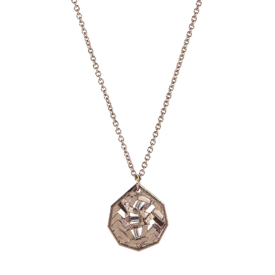 Jo Hayes Ward at E.C.One London  PARQUET Koin Chaos Necklace White Gold with Diamonds