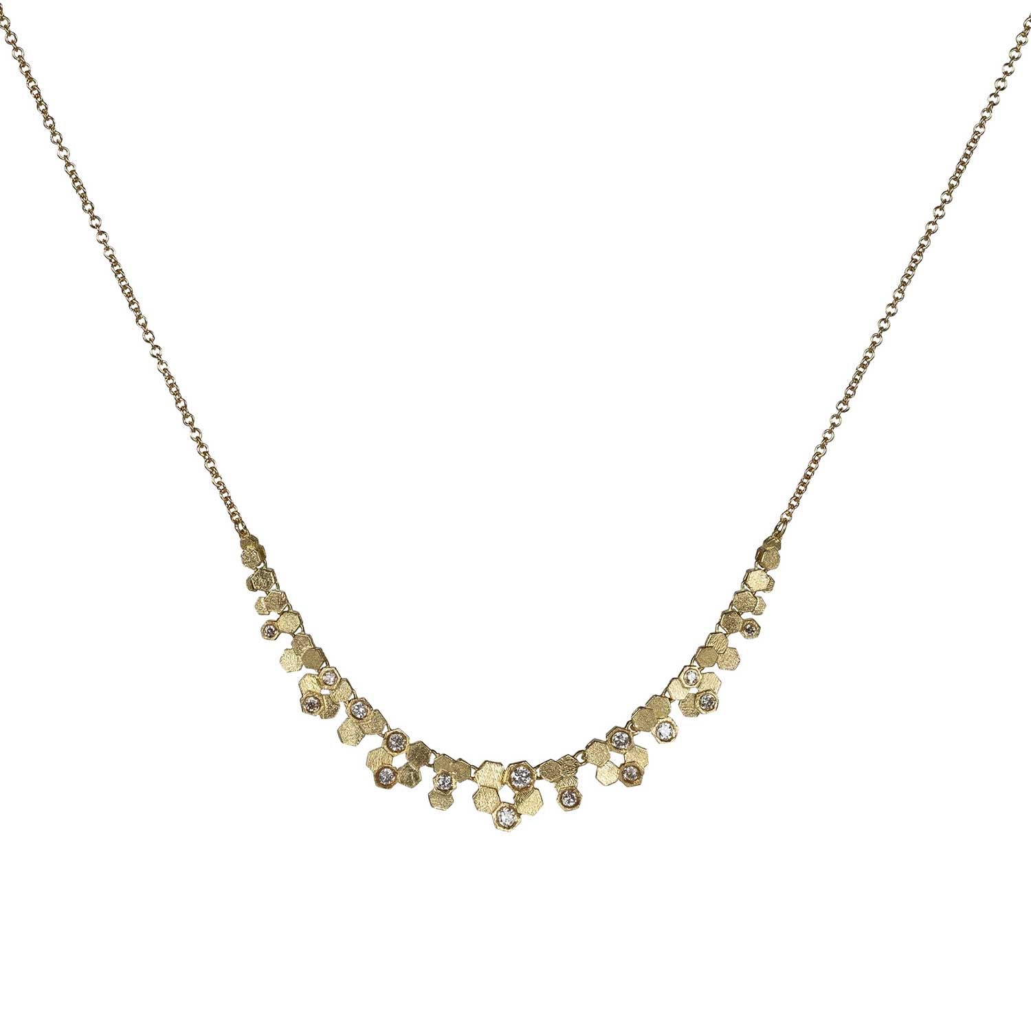 Jo Hayes Ward at E.C.One London HEX Link Chaos Necklace Yellow Gold with Diamonds