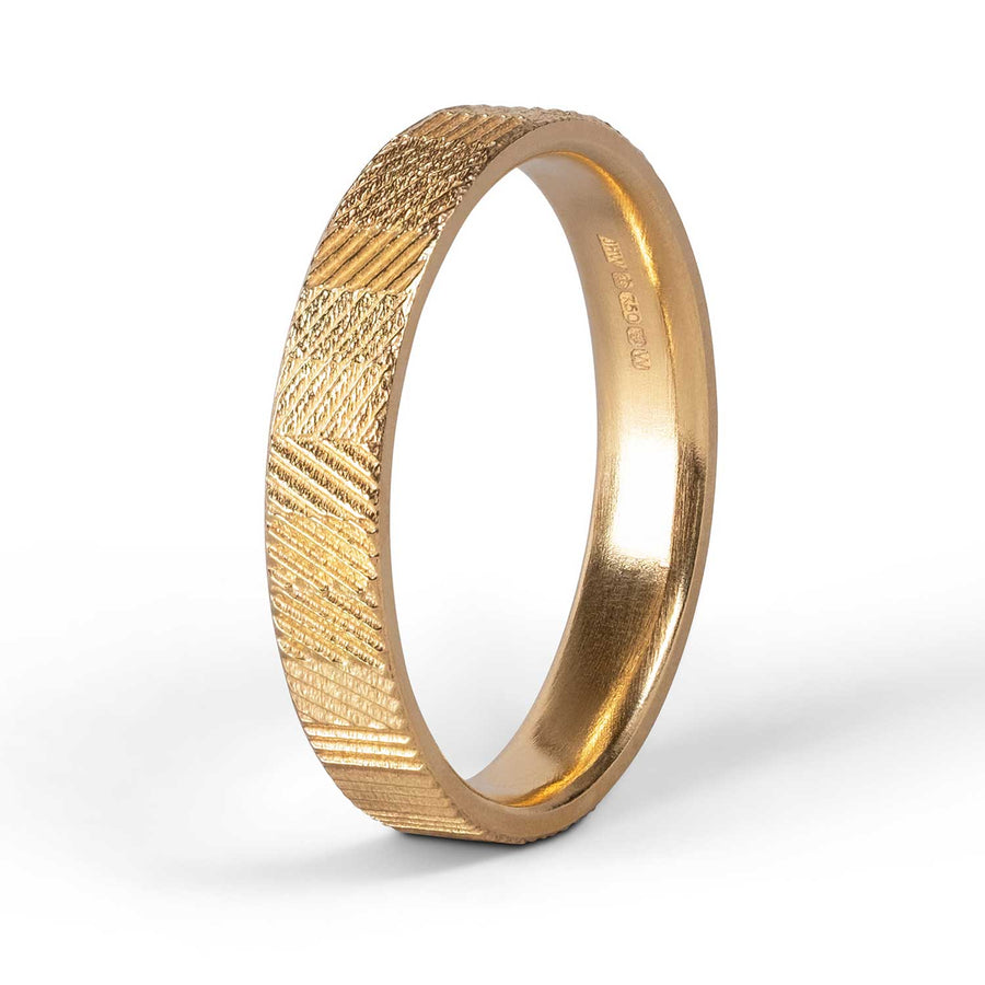 Jo Hayes Ward at E.C.One CONTOUR mixed 4mm Band Yellow Gold