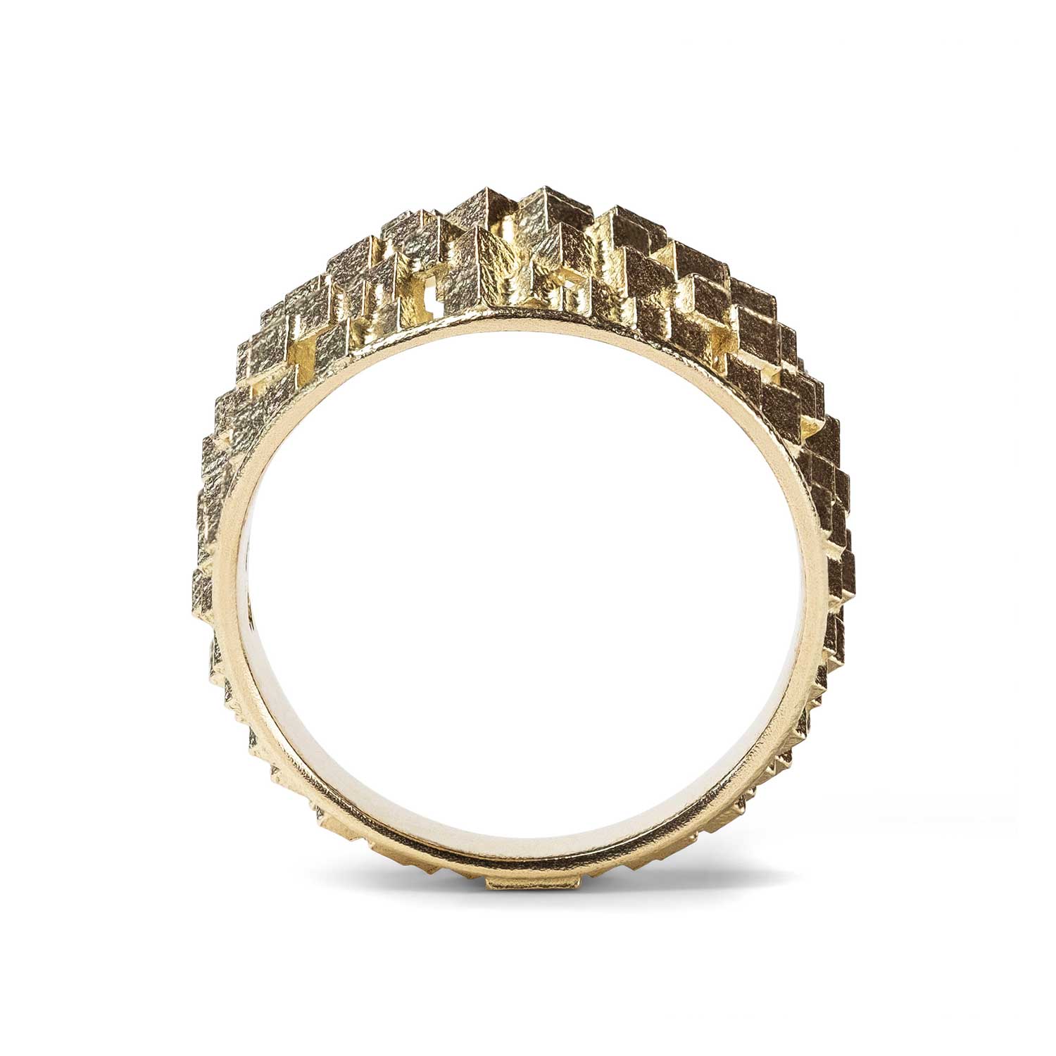  Jo Hayes Ward at E.C.One London CUBE Asymmetric Tapered Ring Yellow Gold