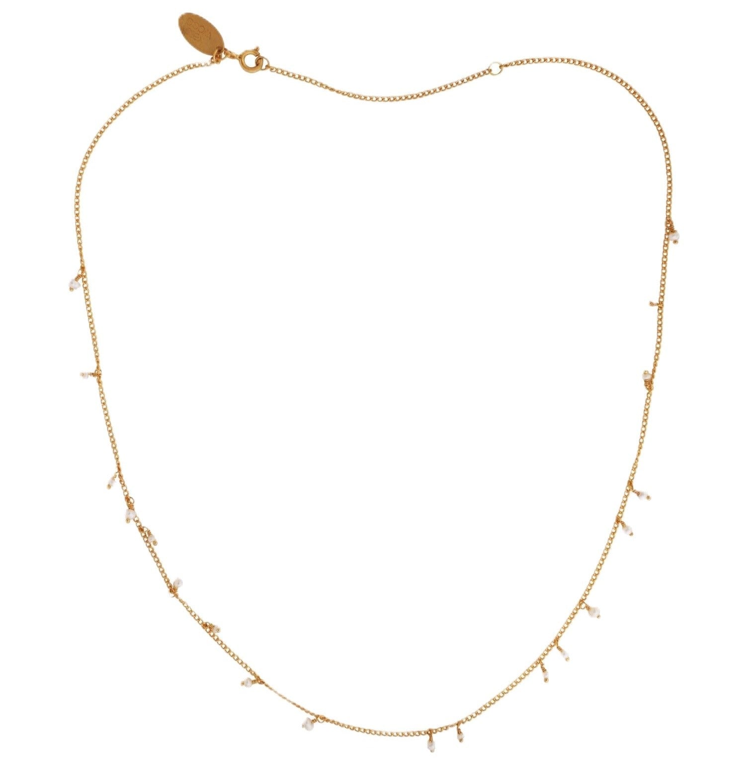 Kate Wood at E.C. One London Fine Scattered Chain Necklace with White Pearls