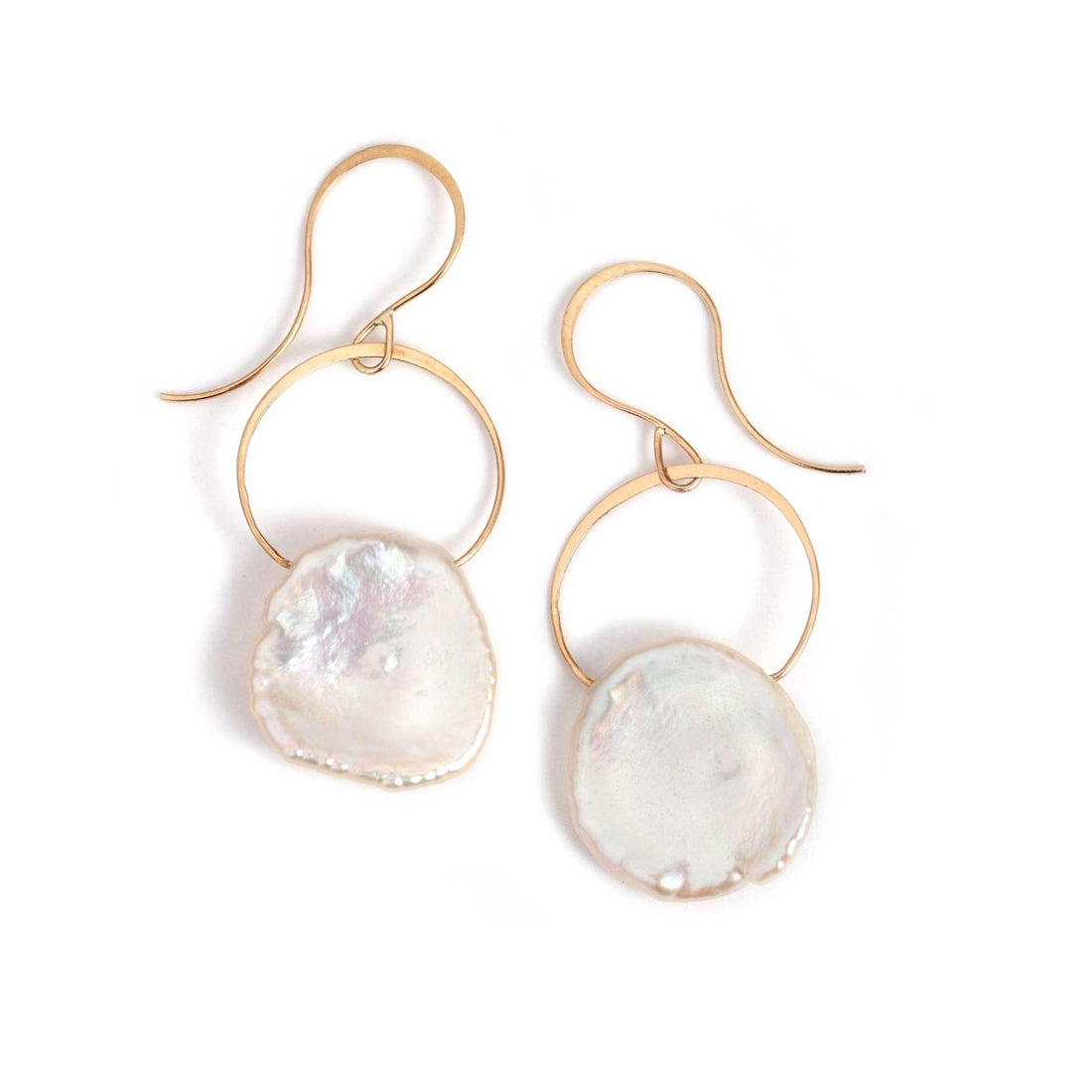 Melissa Joy Manning at EC One London keshi pearl hook earrings gold