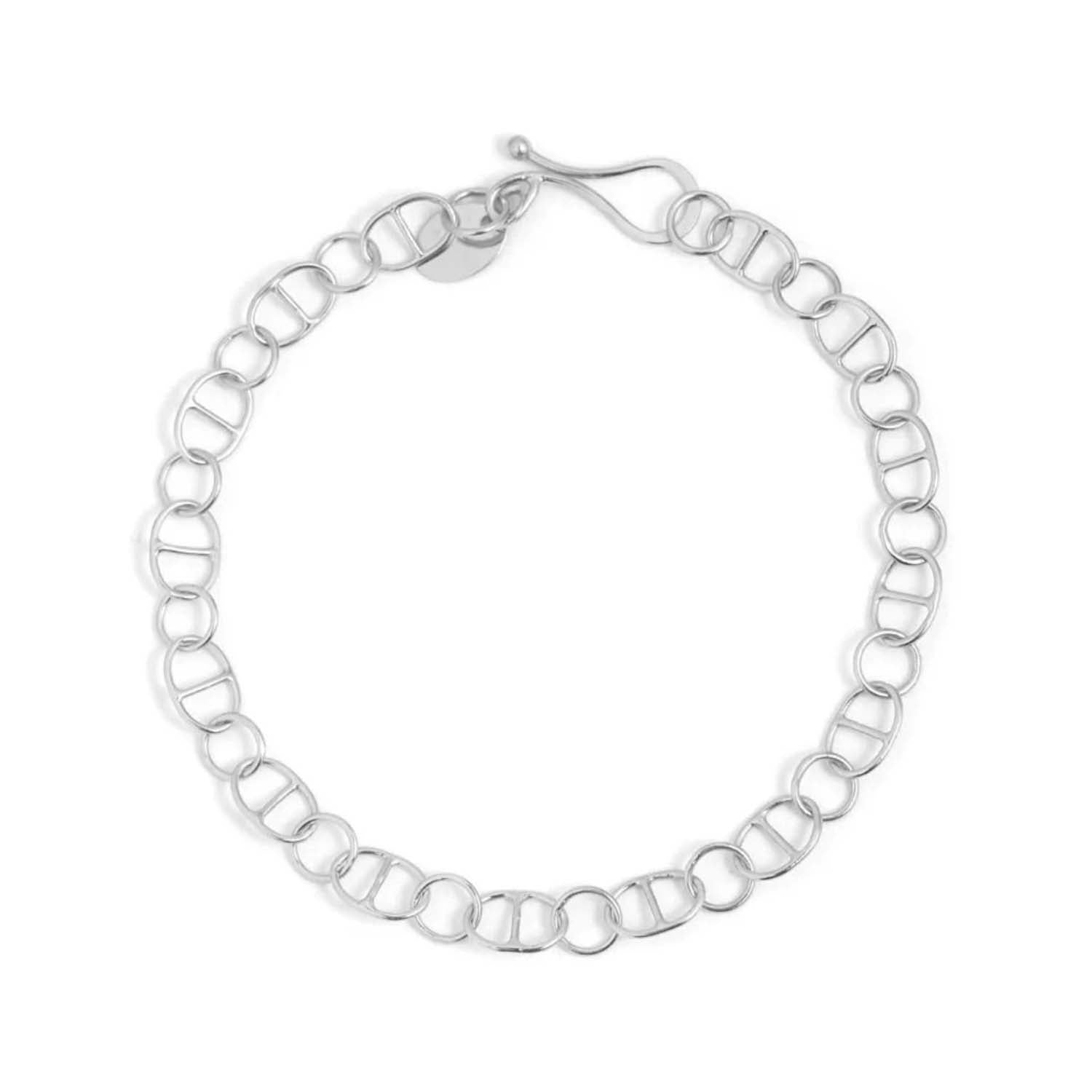 Melissa Joy Manning Oval cross bar chain bracelet Silver at E.C. One London