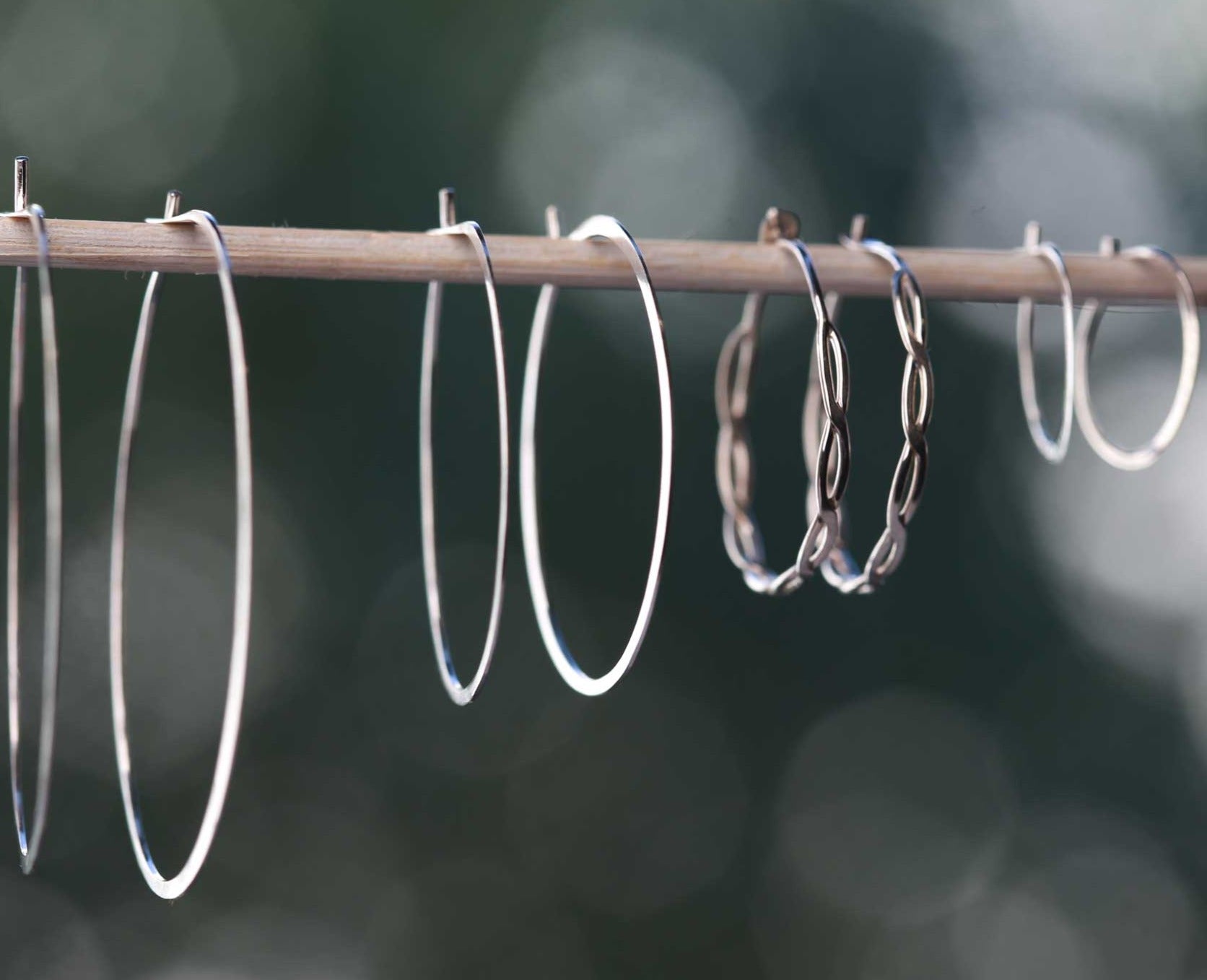 One London small Forged Round Hoops Silver