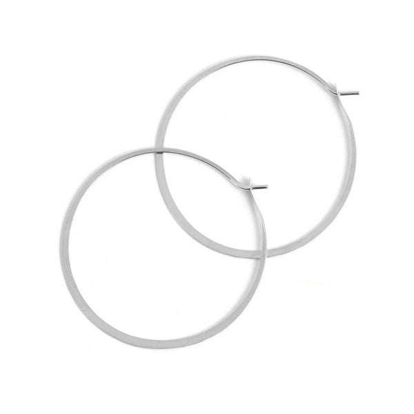 Melissa Joy Manning | Large Forged Round Hoops Silver – EC One