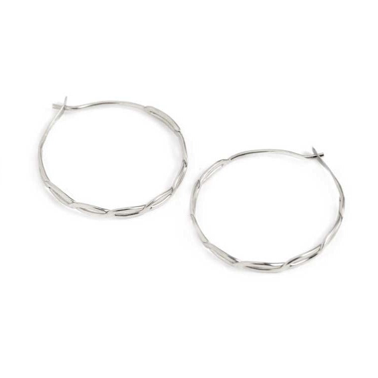 Melissa Joy Manning at EC One London twisted Round Hoops Silver