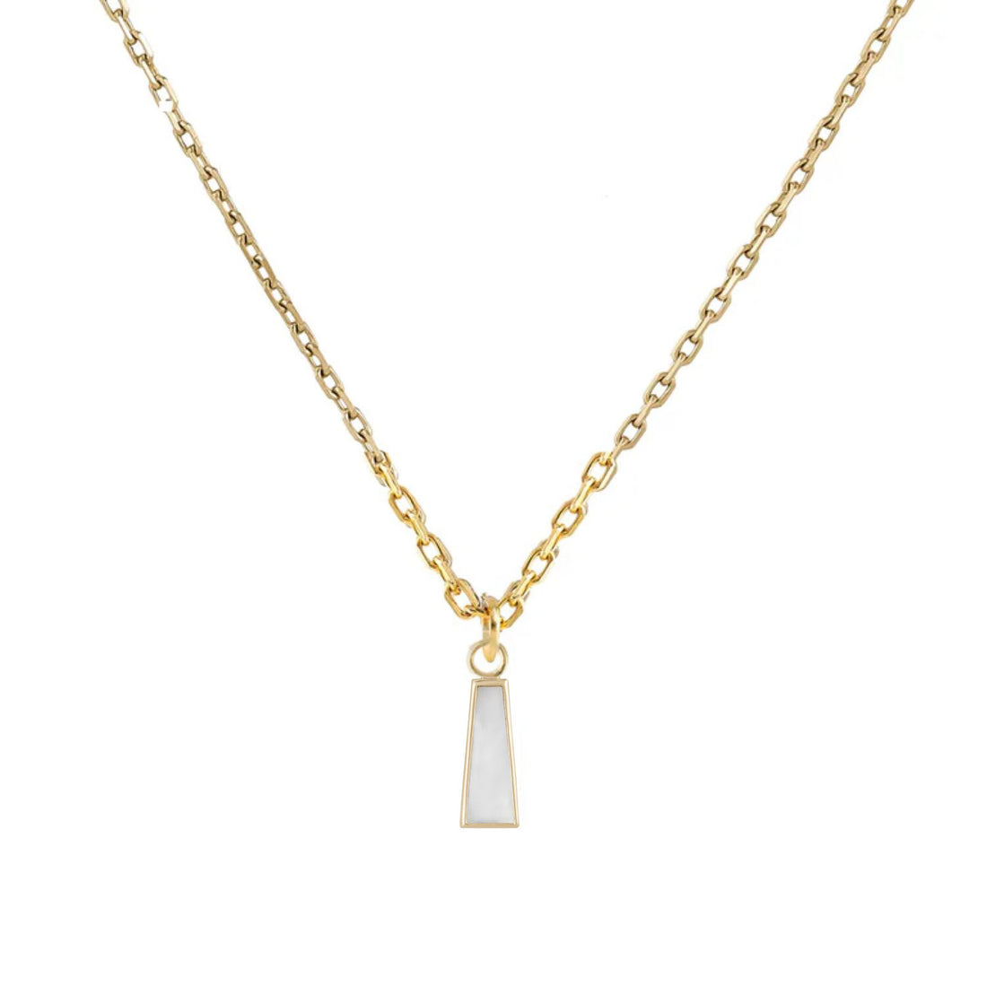 Metier at E.C. One London Mother of Pearl Trapezoid Gold Pendant Necklace