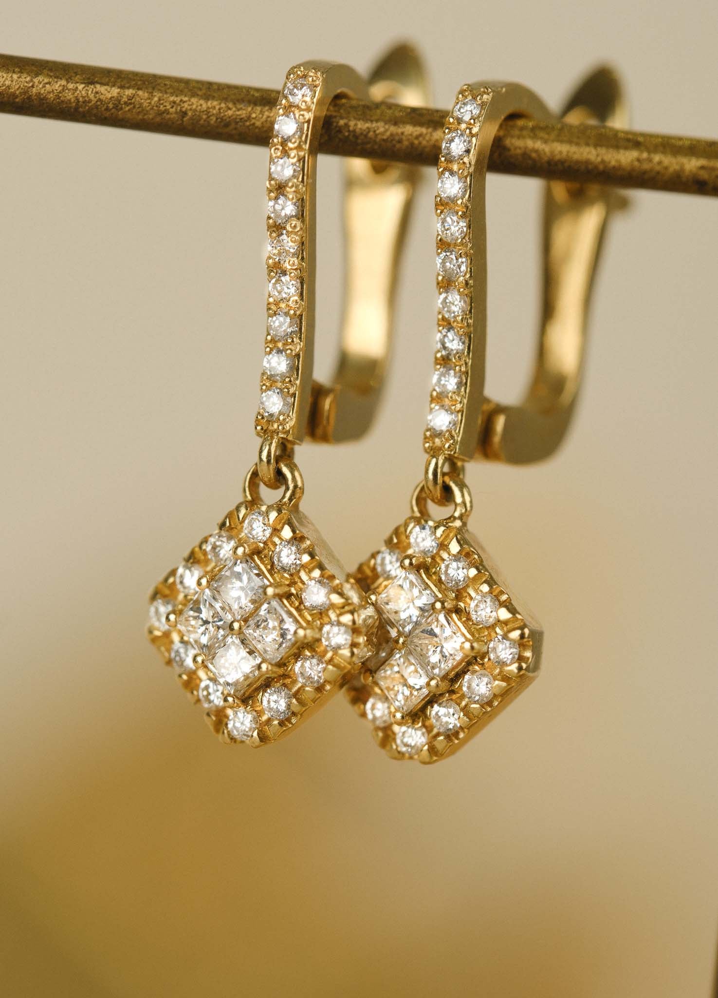 Nilufer Fine Jewellery at E.C.One London FORTUNA Gold and Diamond Drop Earrings