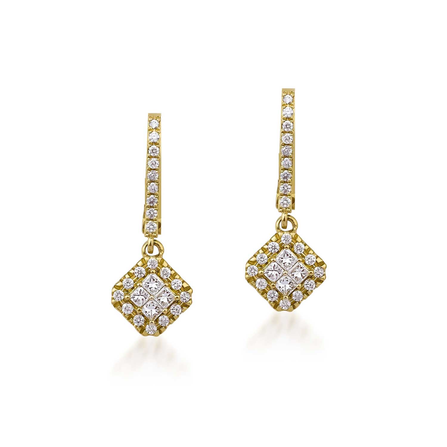 Nilufer Fine Jewellery at E.C.One London FORTUNA Gold and Diamond Drop Earrings