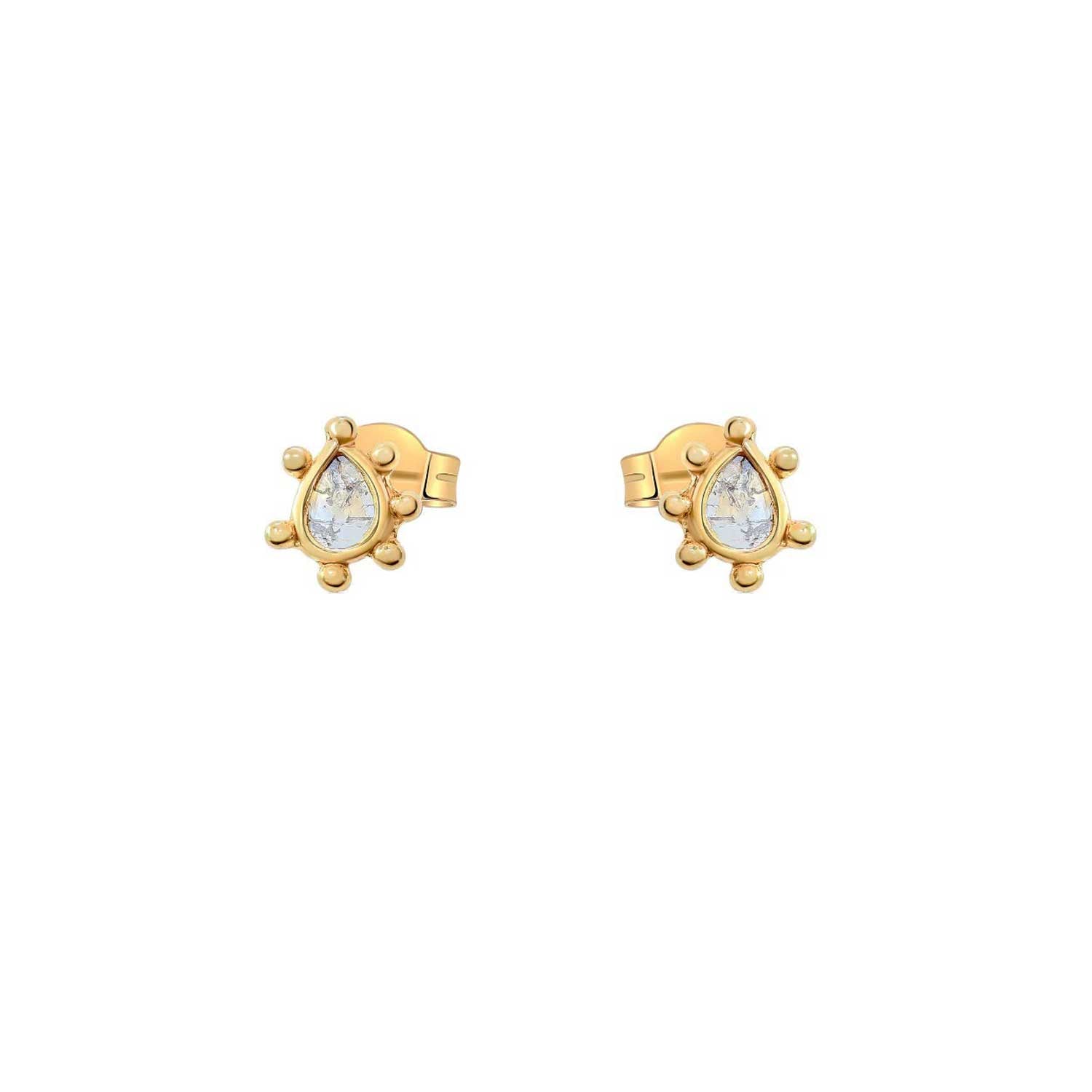 Pomegranate DELHI Diamond Stud Earrings at EC One