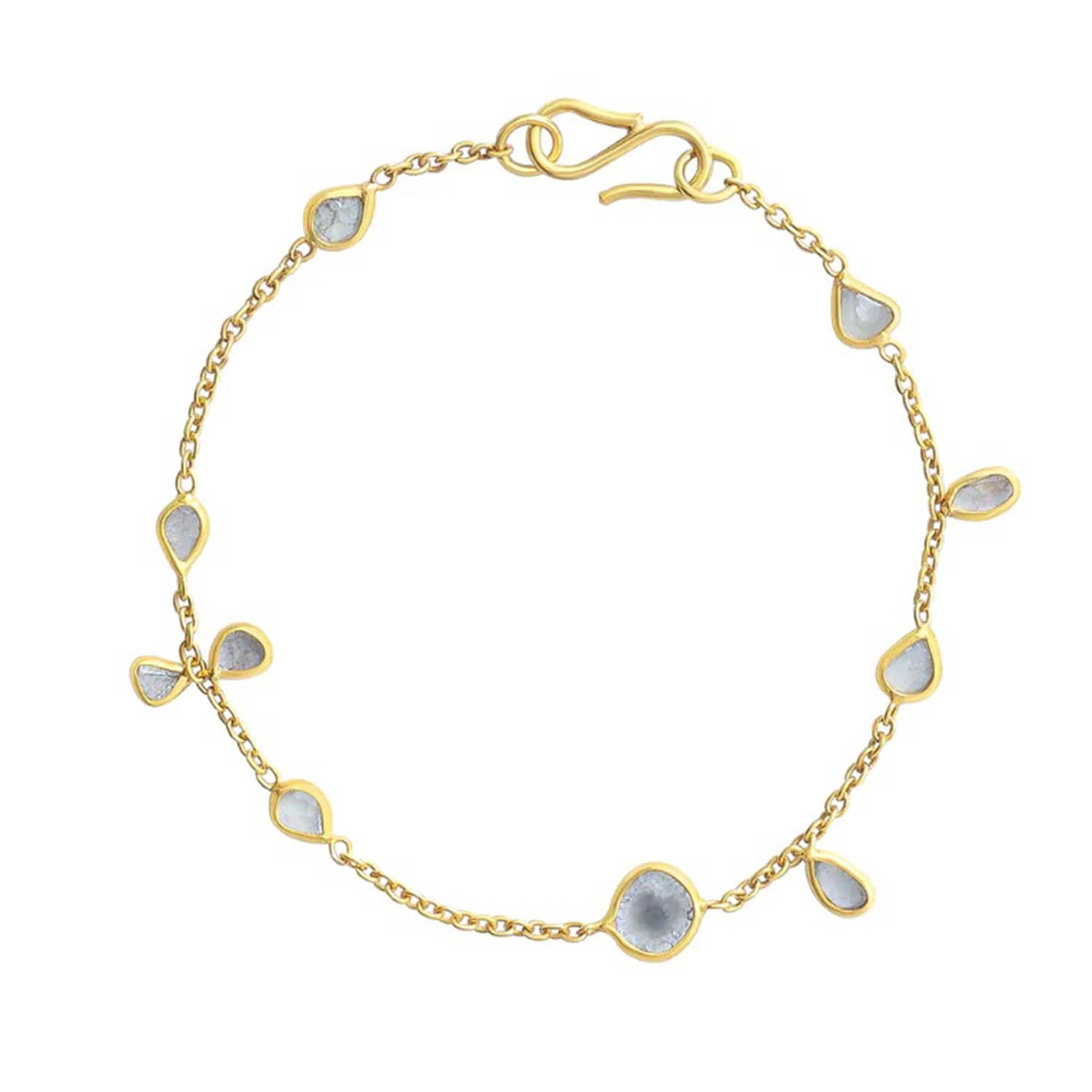 Diamond Slice Bracelet, offers Colored Diamonds By The Yard, Delicate Gold Chain Bracelet