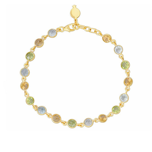 Pomegranate London at E.C.One London GOA Peridot, Blue Topaz & Citrine Gemstone Bracelet