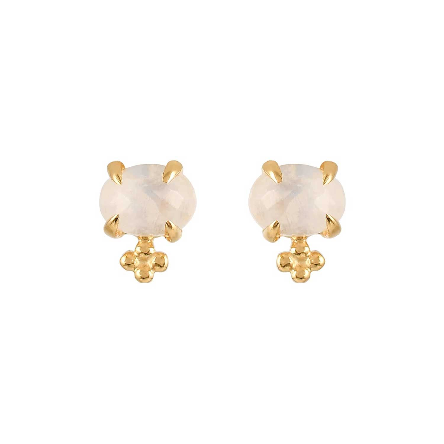 Pomegranate MIRANDA Moonstone Stud Earrings at EC One London