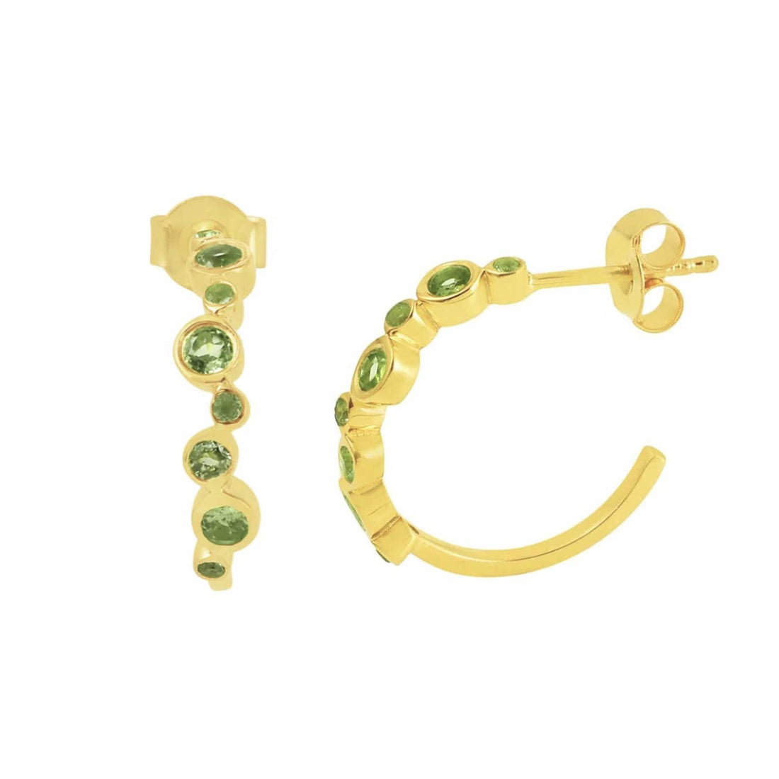 Pomegranate CAPRI Hoop Earrings Peridot at EC One London