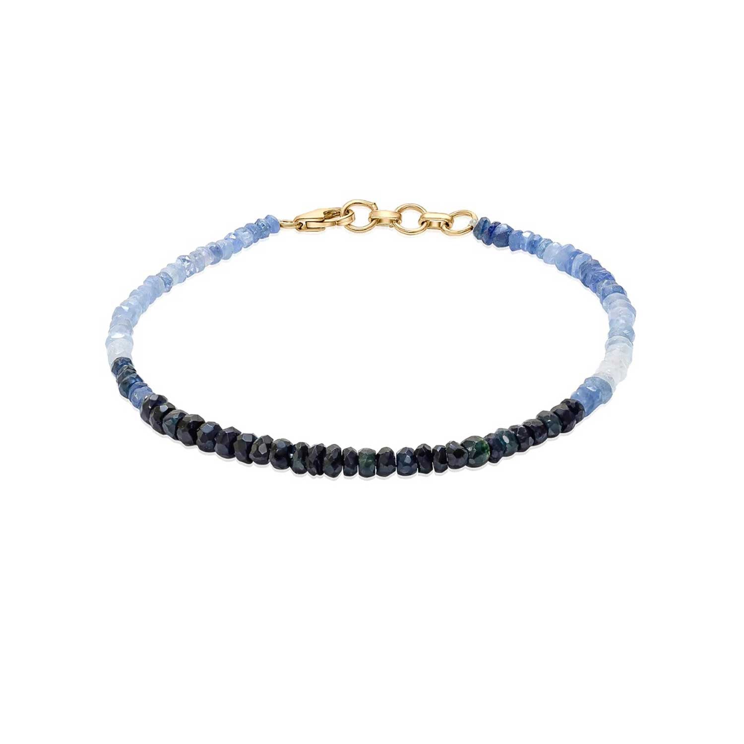 Pomegranate Ombre Sapphire Gemstone Bead Bracelet at EC One London