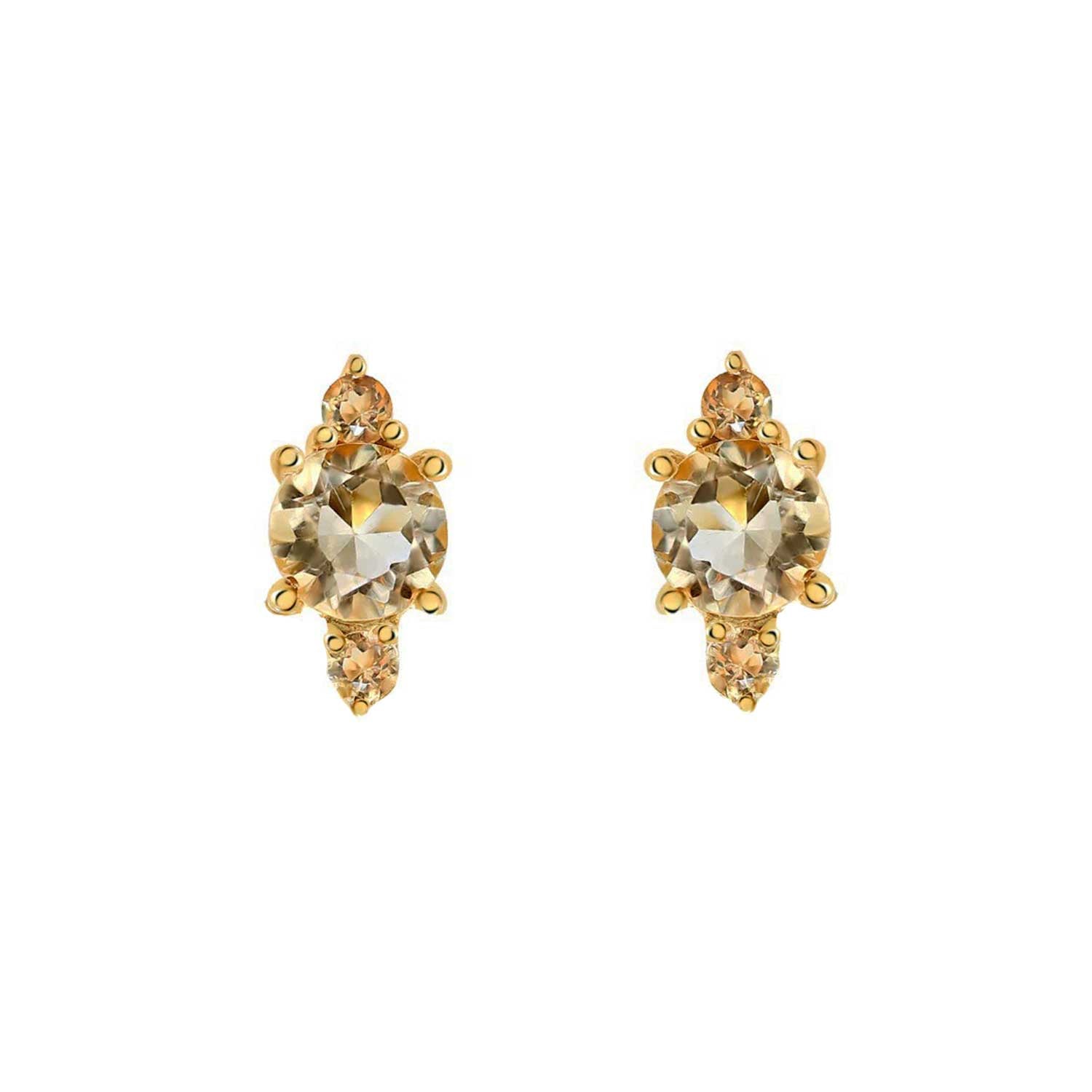 Pomegranate SKYE Citrine Stud Earrings at EC One London