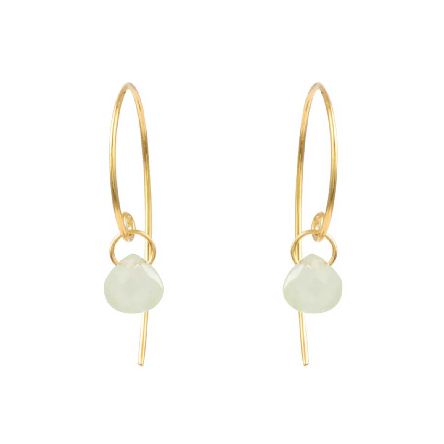 pomegranate SUNDANCE Prehnite Hook Earrings at ethical jewellers EC One London