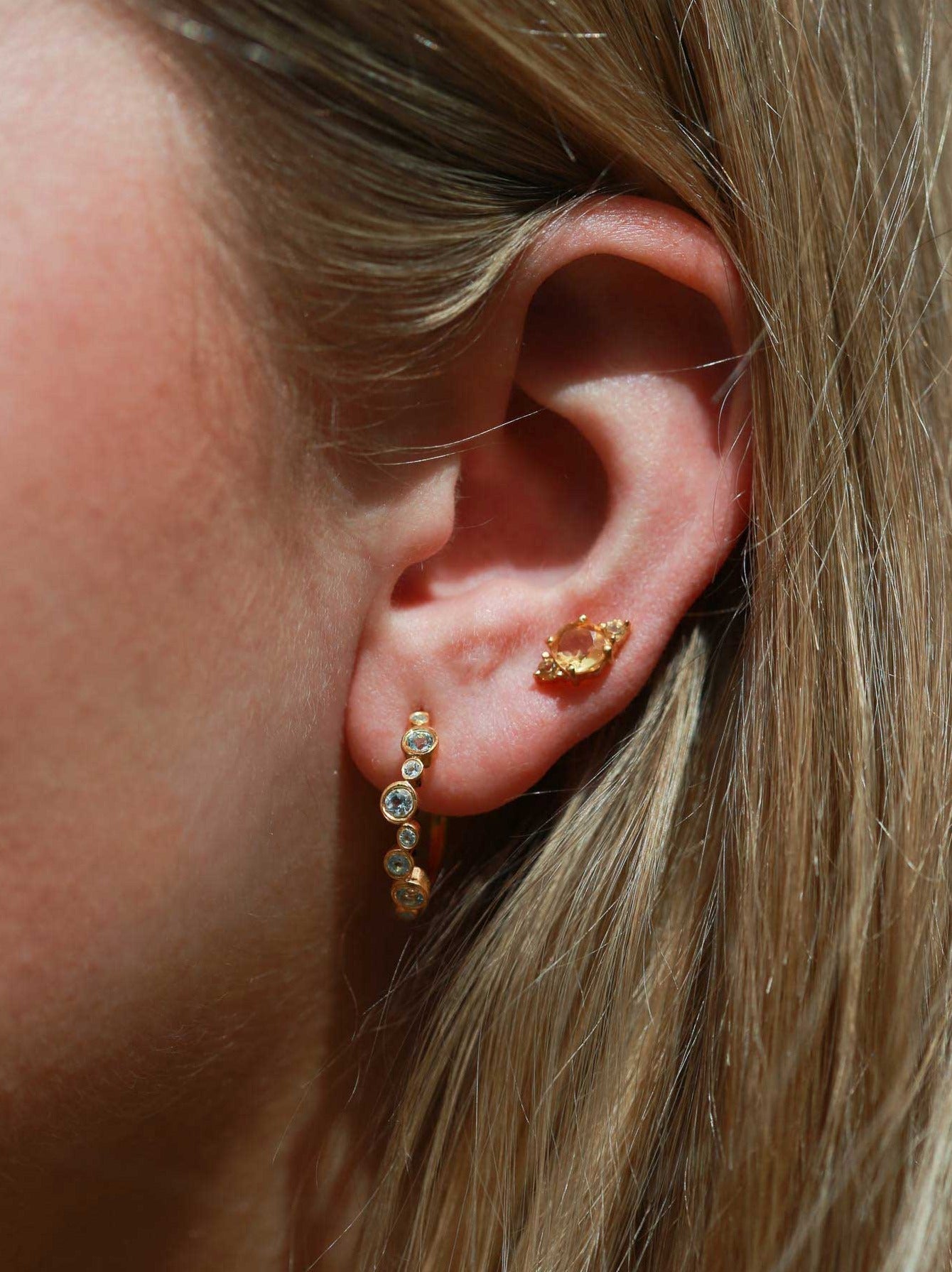 Pomegranate SKYE Citrine Stud Earrings at EC One London