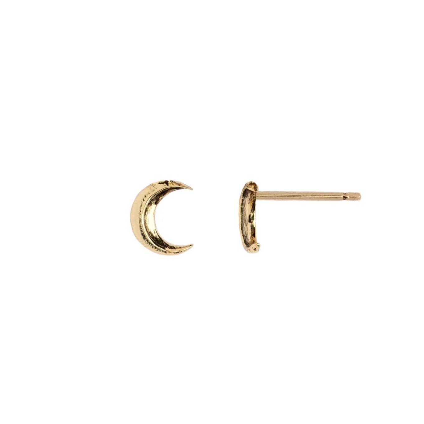 Crescent Moon Studs 14ct Gold