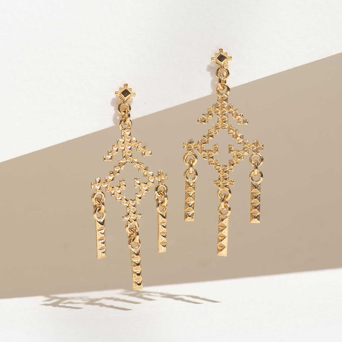 Zoe and Morgan at E.C. One London AYNI Drop Earrings gold plated 