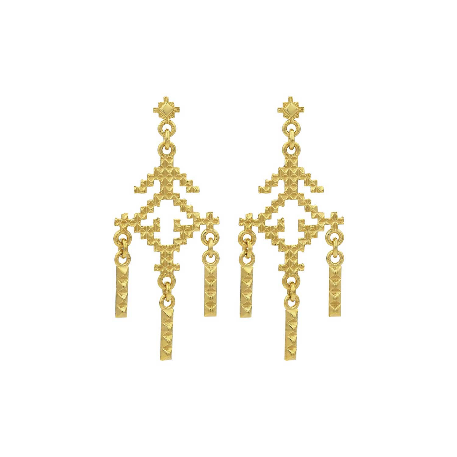 Zoe and Morgan at E.C. One London AYNI Drop Earrings gold plated 