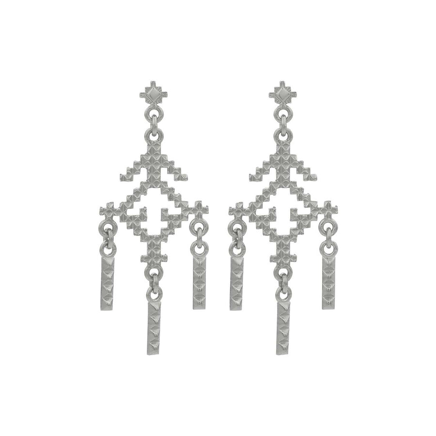 Zoe and Morgan at E.C. One London AYNI Drop Earrings Silver 