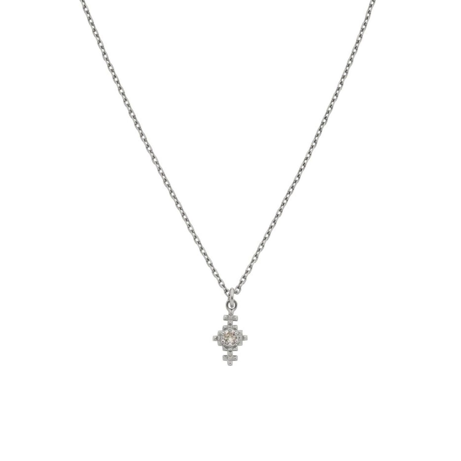 INDIE Silver Necklace with Peach Zircon By Zoe & Morgan at ethical jeweller E.C.One London