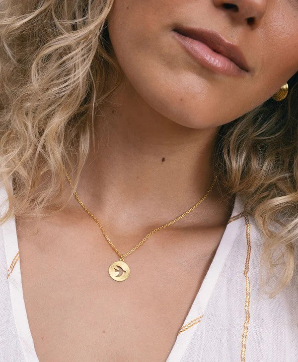 Zoe & Morgan at E.C.One London MOONBIRD Necklace Gold Plated