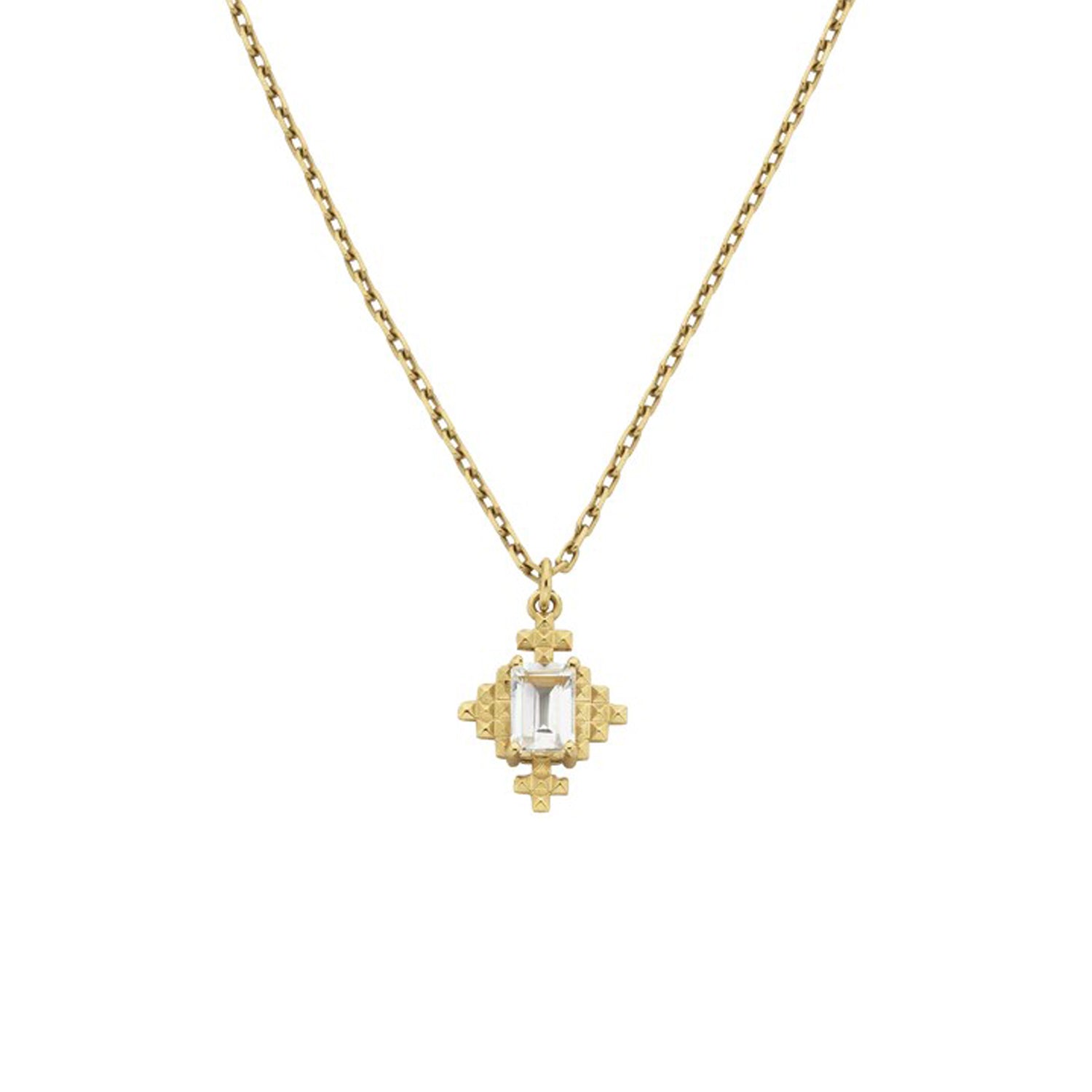 Zoe & Morgan at E.C.One London REYA Gold Plated Necklace with White Topaz