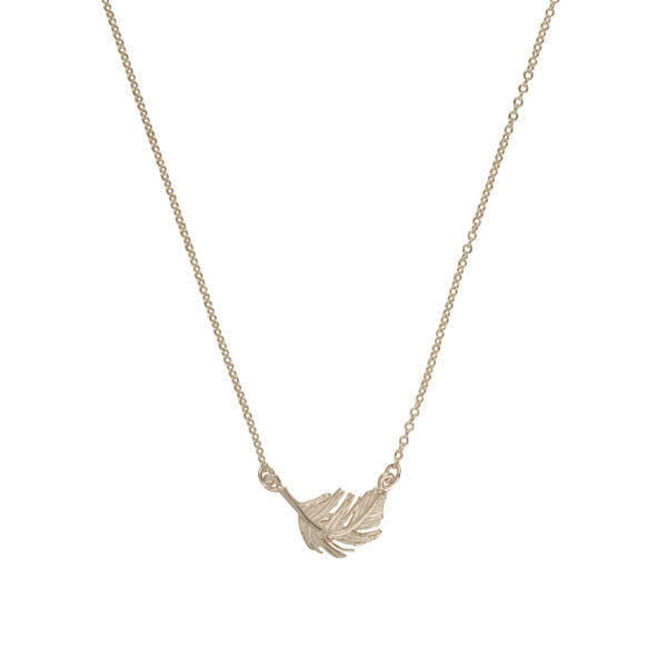 EC One Alex Monroe Little Feather Inline Silver Necklace