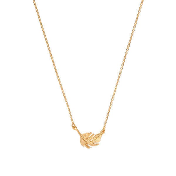 EC One EC One Small Gold Feather Necklace