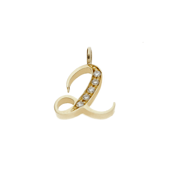 EC One Diamond set recycled Gold number "2"  charm