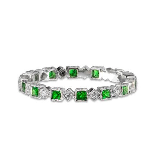 EC One Ungar and Ungar Tsavorite Diamond Eternity Band wedding Ring