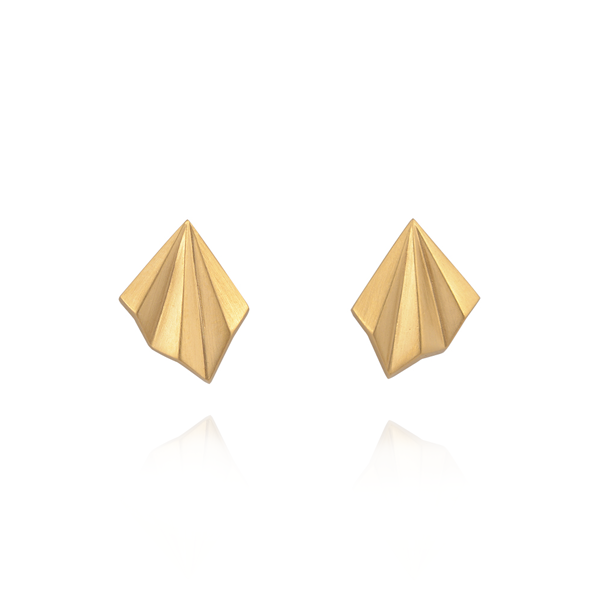 EC One Alice Barnes  Pleated Gold Studs