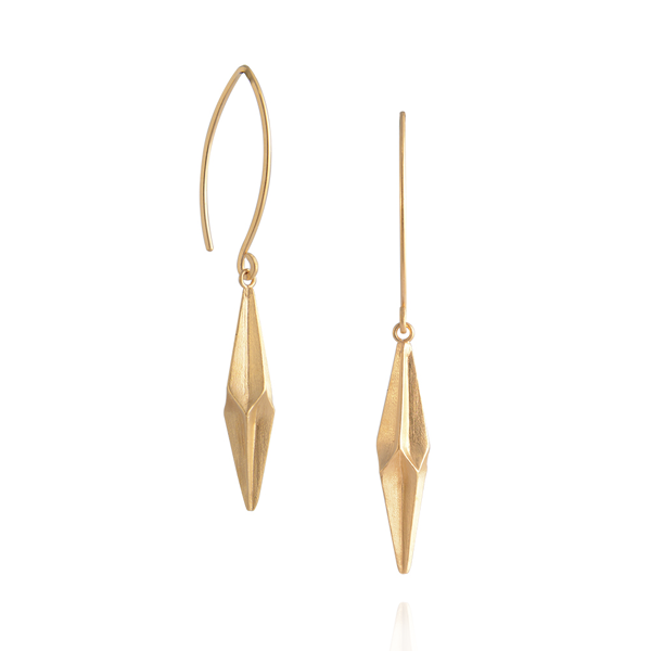 EC One Alice Barnes Shard Pleated Gold Hook Earrings