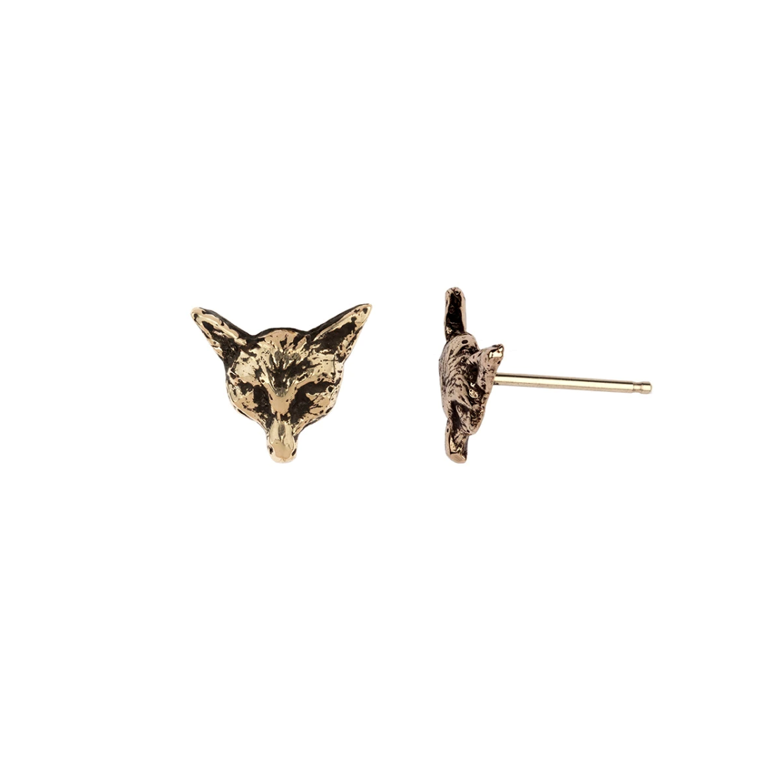 Pyrrha EC One  Fox Talisman Studs 14ct Gold