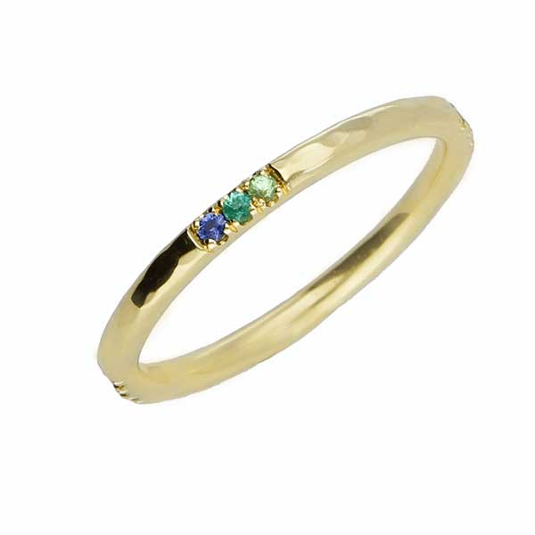 EC One ALICE Multi Gemstone Wedding band Yellow Gold