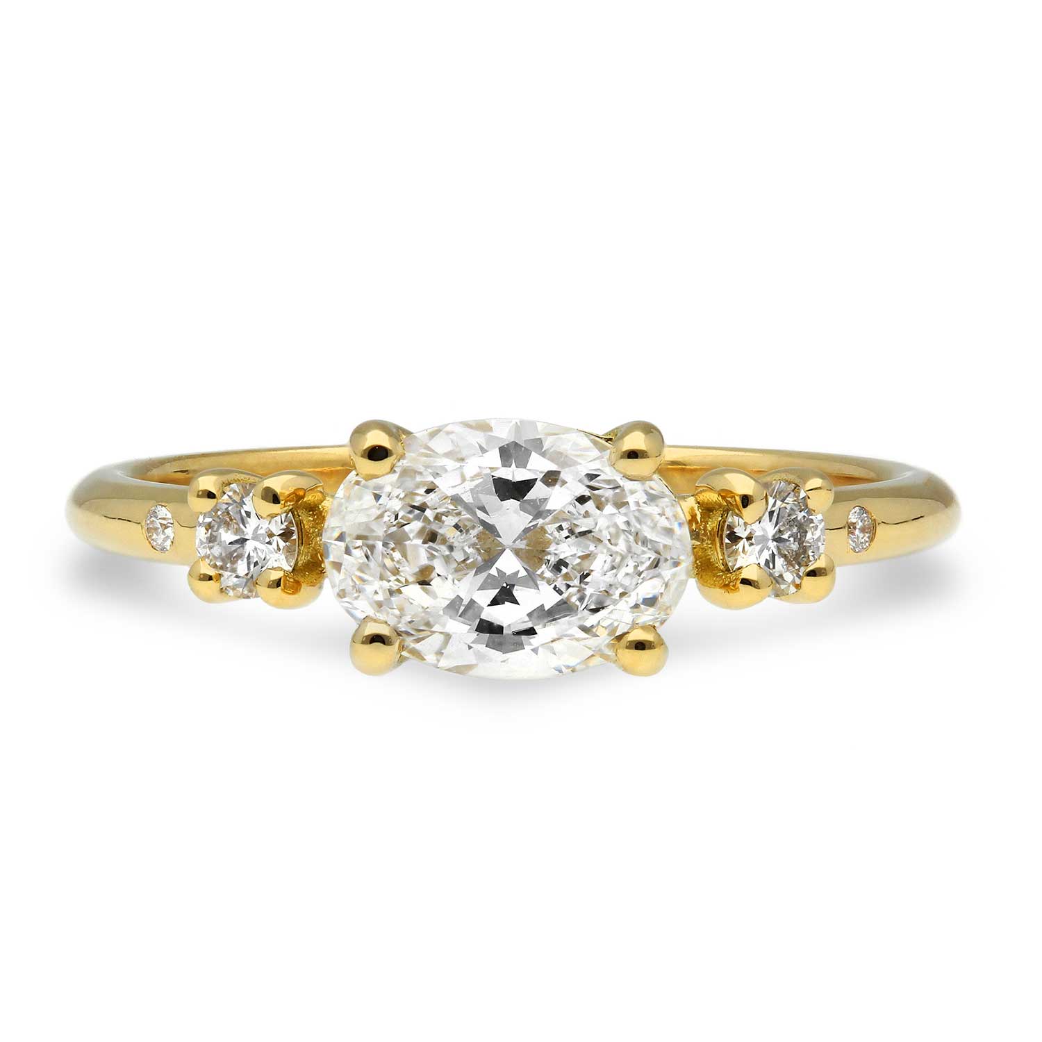 EC One LAINEY recycled Yellow Gold conflict free Diamond Engagement Ring made in London B Corp workshop