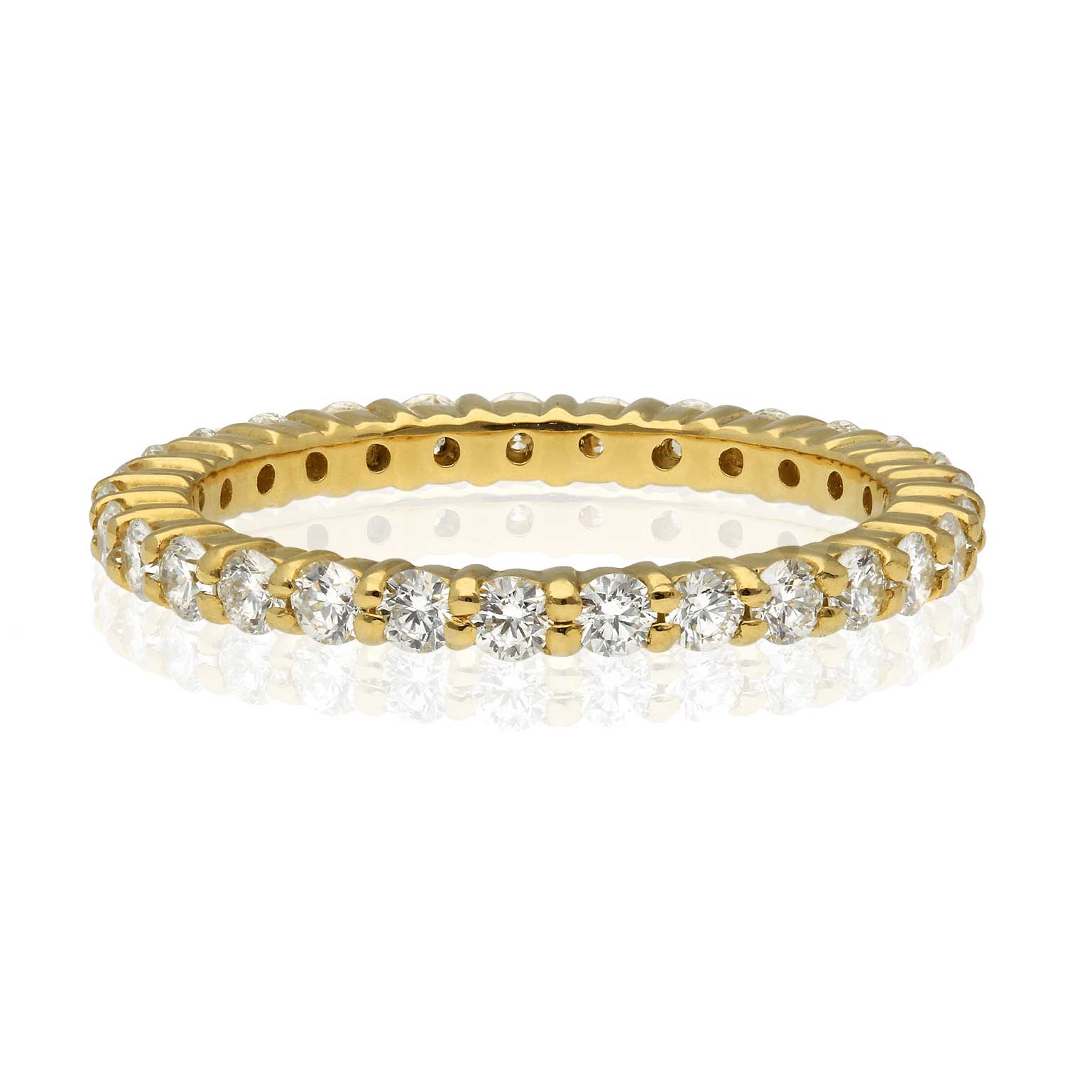 EC One 2mm Claw Set Diamond Eternity Ring Yellow Gold