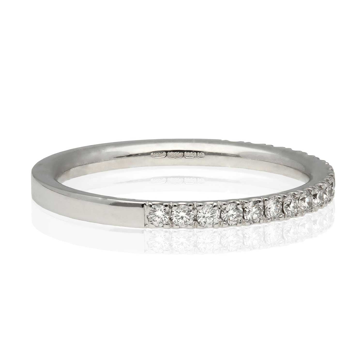 EC One 1.7mm Castel Set Diamond Eternity Ring White Gold