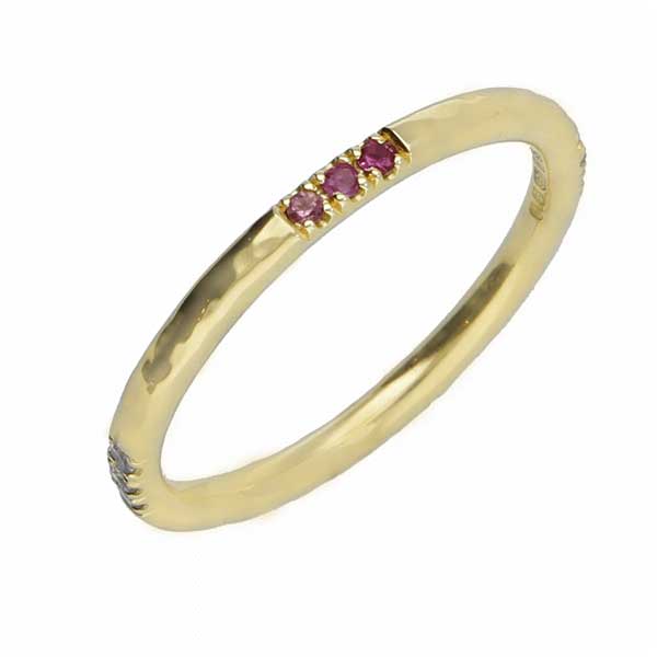 EC One ALICE Multi Gemstone Wedding band Yellow Gold