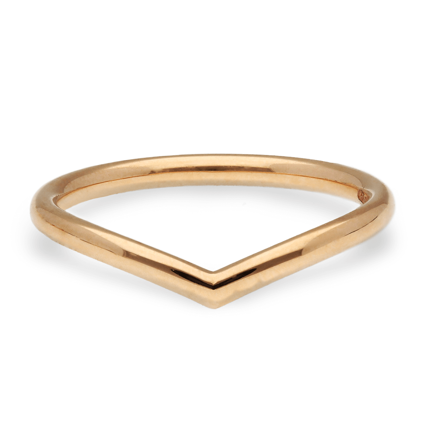 EC One V-shaped Wedding Ring Recycled Rose Gold made in London