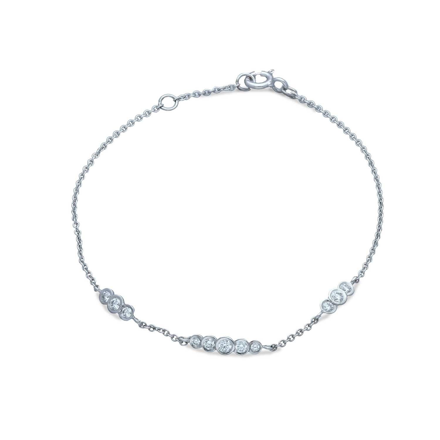 EC One "Dainty" White Gold and Diamond Bracelet