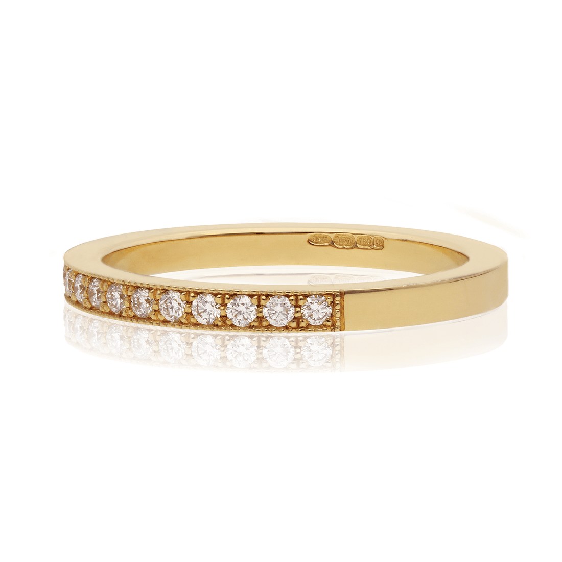 EC One recycled gold Half Slim EMMA Yellow Gold Diamond Eternity Ring