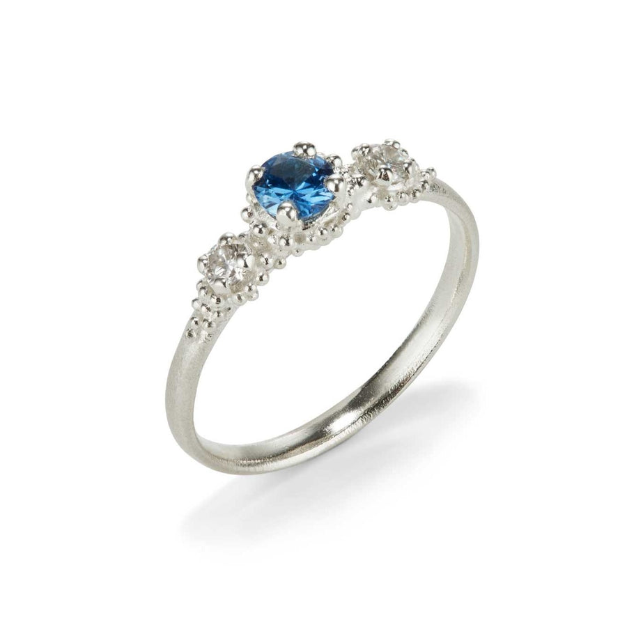Hannah Bedford | Triple Cluster Ring Blue Sapphire & Diamond White Gold ...